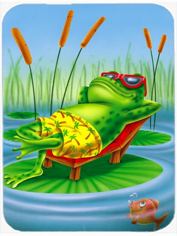 Frog Chilaxin on the Lilly Pad Mouse Pad, Hot Pad or Trivet