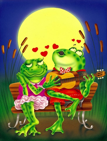 Frog Love Songs Flag Canvas House Size