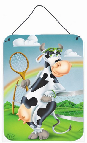 Cow Playing Tennis Wall or Door Hanging Prints
