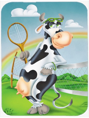 Picture of Carolines Treasures APH0533LCB Cow Playing Tennis Glass Cutting Board, Large