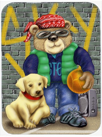 Picture of Carolines Treasures APH0856LCB Teddy Bear & His Lab Glass Cutting Board, Large
