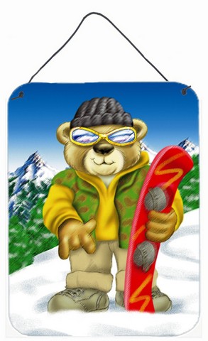 Teddy Bear Snowboarding Wall or Door Hanging Prints
