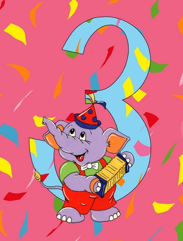 APH2160GF Happy 3rd Birthday Age 3 Flag Garden Size