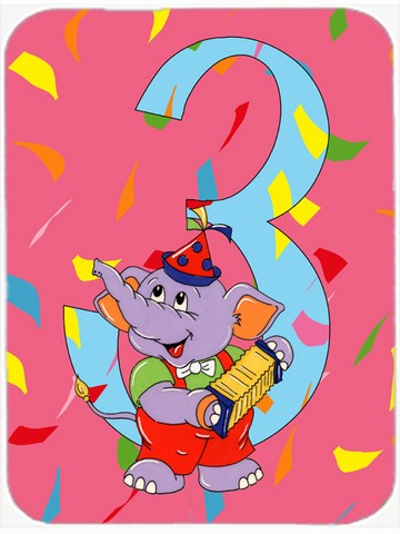 Picture of Carolines Treasures APH2160LCB Happy 3rd Birthday Age 3 Glass Cutting Board, Large