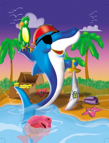 Dolphin Pirate Flag Garden Size