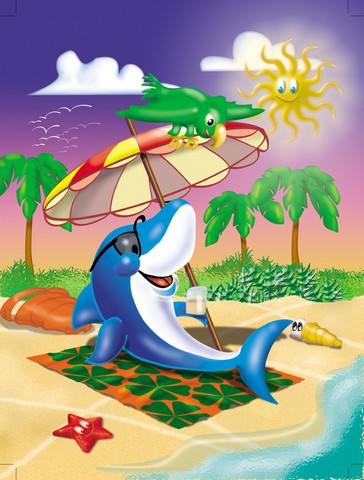 Dolphin Sunning on the Beach Flag Canvas House Size