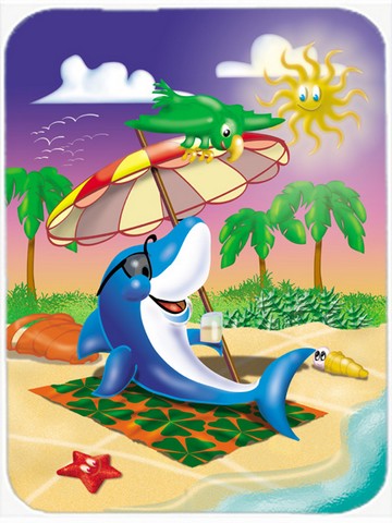 Picture of Carolines Treasures APH2488LCB Dolphin Sunning on the Beach Glass Cutting Board, Large