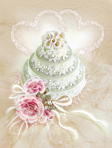 Wedding Cake Flag Canvas House Size