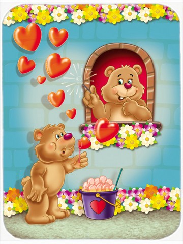 Picture of Carolines Treasures APH3815LCB Teddy Bear Romeo & Juliet Love Glass Cutting Board, Large