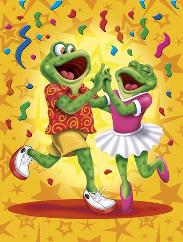 Frog Swing Dancing Flag Canvas House Size