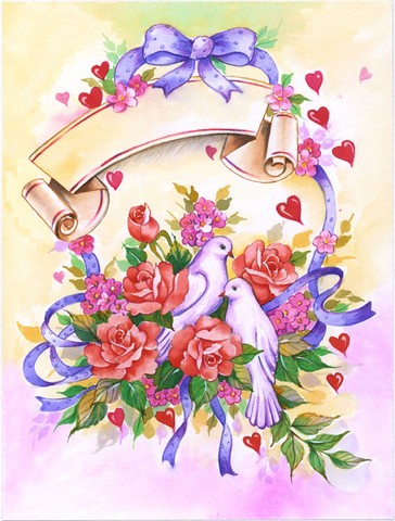 Wedding Bouquet Flag Canvas House Size