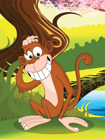Monkey Under the Tree Flag Garden Size