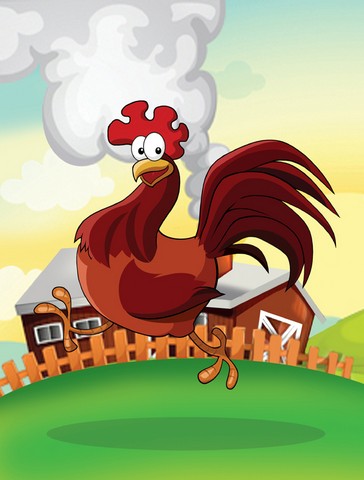 APH7630CHF Rooster Chicken on the Run Flag Canvas House Size
