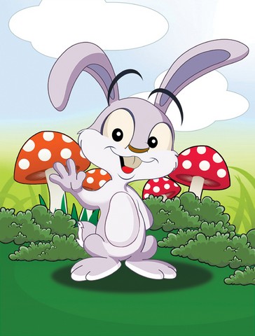 Bunny Rabbit in Mushrooms Flag Canvas House Size