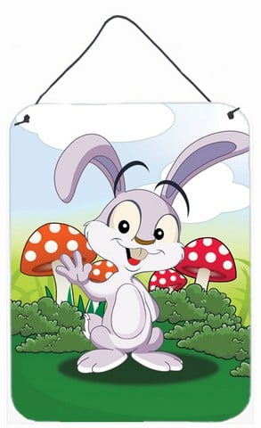 Bunny Rabbit in Mushrooms Wall or Door Hanging Prints