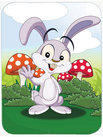 Picture of Carolines Treasures APH7632LCB Bunny Rabbit in Mushrooms Glass Cutting Board, Large