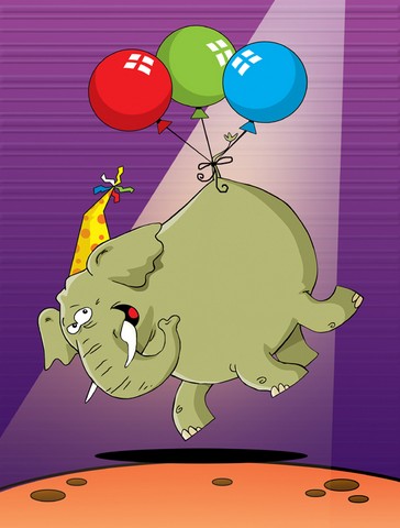 Happy Birthday Elephant Flag Garden Size