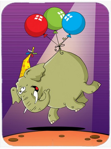 Picture of Carolines Treasures APH8244LCB Happy Birthday Elephant Glass Cutting Board, Large