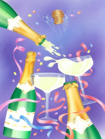 Celebrate New Years Toast Flag Canvas House Size