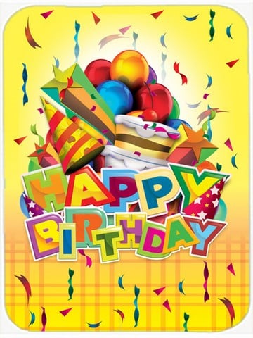 Picture of Carolines Treasures APH8873LCB Happy Birthday Party Glass Cutting Board, Large