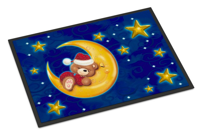 Bear Sleeping in the Moon & Stars Indoor or Outdoor Mat - 24 x 36 in.