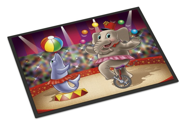 Circus Elephand & Dolphin Indoor or Outdoor Mat 24 x 36 in.
