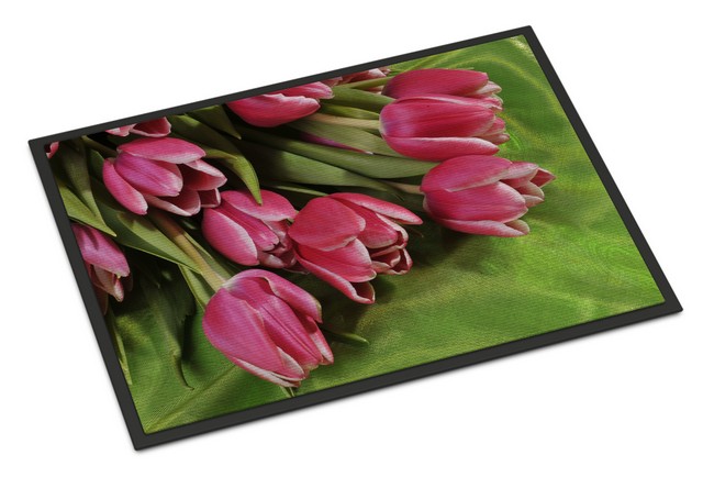 Pink Tulips Indoor or Outdoor Mat, 24 x 36 in.