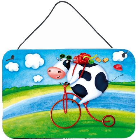 Cow Riding Bicycle Wall or Door Hanging Prints