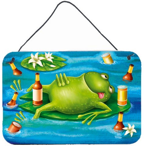 Frog Drinking Beer Wall or Door Hanging Prints