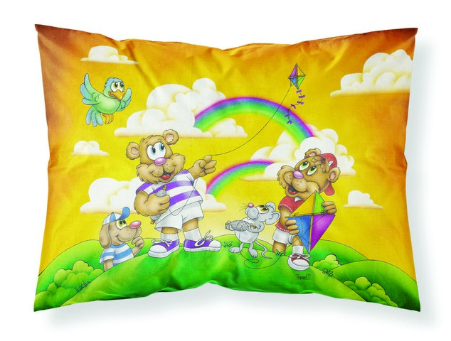 Bears Flying a Kite Fabric Standard Pillowcase