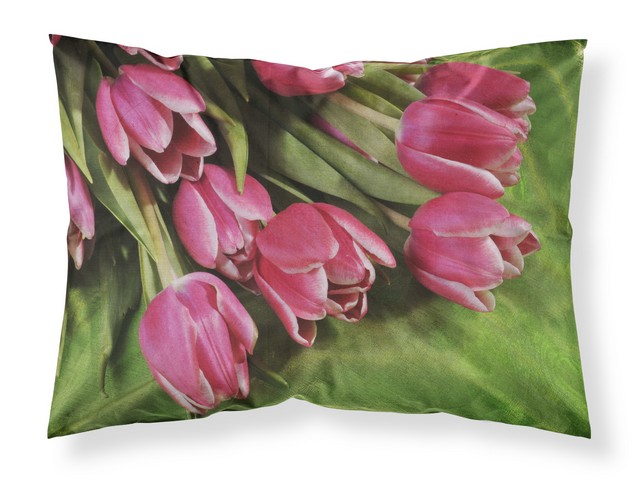 Pink Tulips Fabric Standard Pillowcase