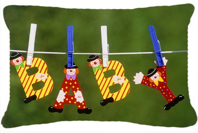 New Baby Clown Clothesline Fabric Decorative Pillow