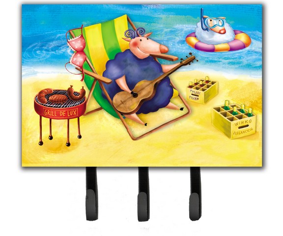 Pig Sunbathing on the Beach Leash or Key Holder