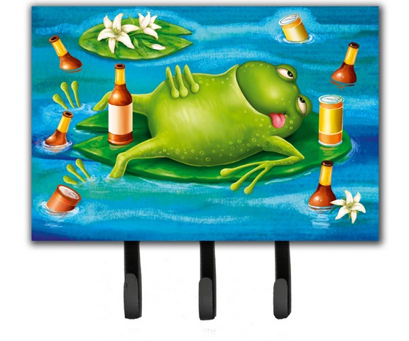 Frog Drinking Beer Leash or Key Holder