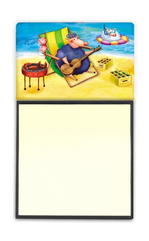 Pig Sunbathing on the Beach Sticky Note Holder