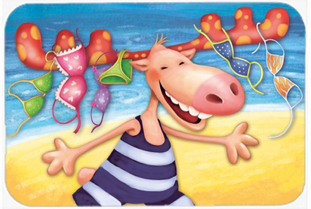 Picture of Carolines Treasures APH0073LCB Moose on the Beach Glass Cutting Board, Large