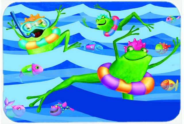 Picture of Carolines Treasures APH0089LCB Frogs Swimming Glass Cutting Board, Large