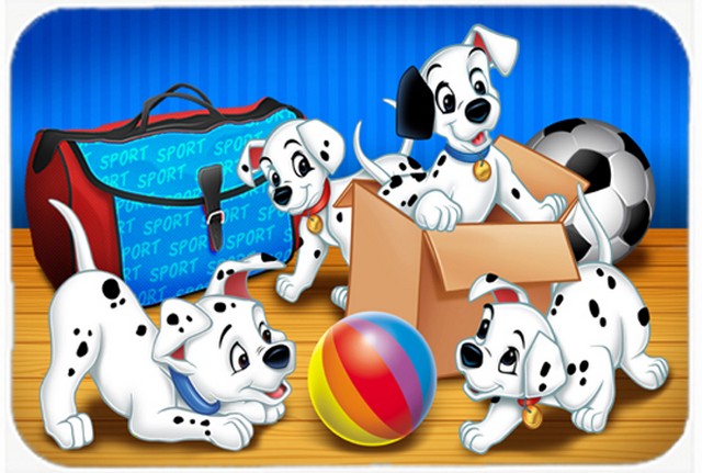 Picture of Carolines Treasures APH9058LCB Dalmatians Playing Ball Glass Cutting Board, Large