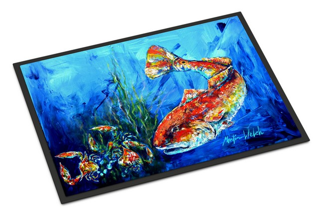 Scattered Red Fish Indoor or Outdoor Mat - 24 x 36 in.