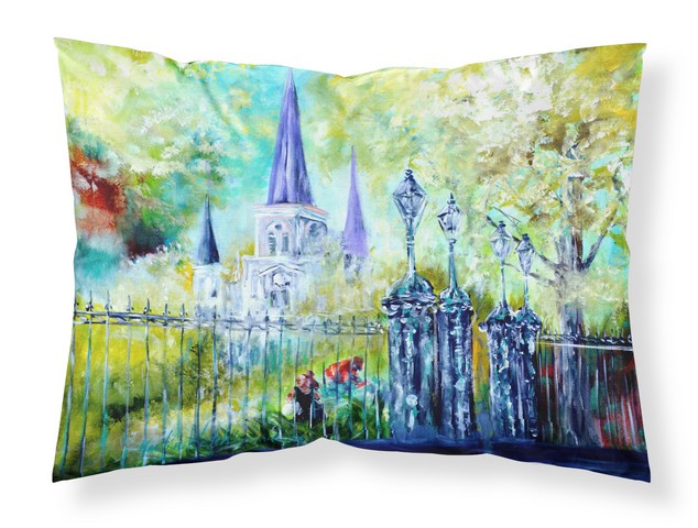 St Louis Cathedrial Across the Square Fabric Standard Pillowcase