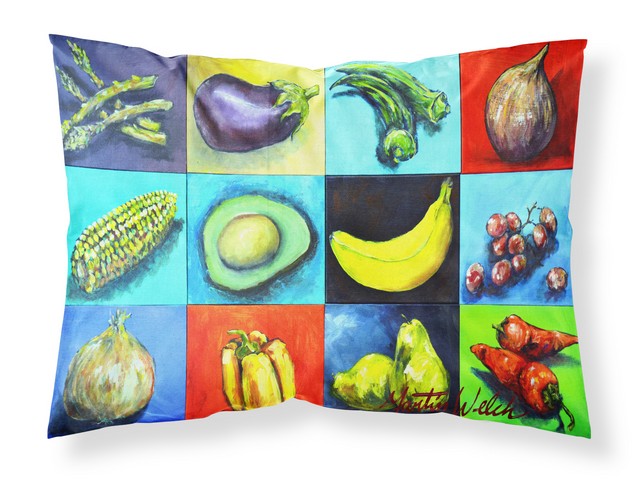 Mixed Fruits & Vegetables Fabric Standard Pillowcase