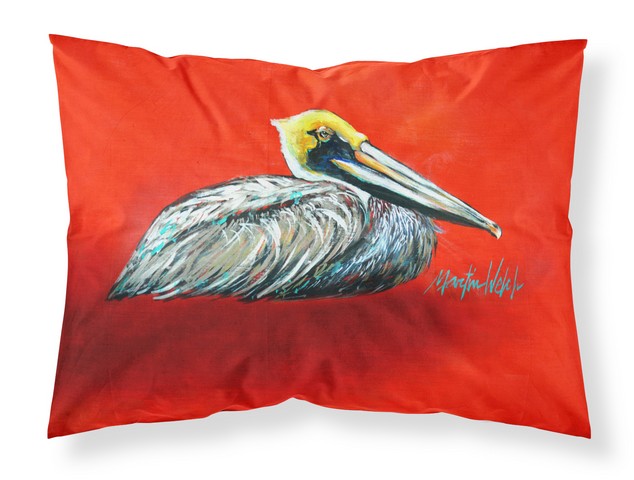 Sitting Brown Pelican Fabric Standard Pillowcase