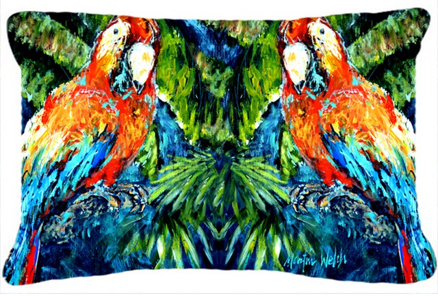 Parrots Yo Yo Mama Fabric Decorative Pillow