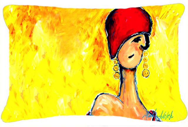 Azalines Earrings Lady Fabric Decorative Pillow