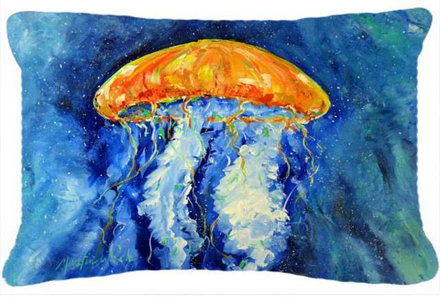 Calm Water Jellyfish Fabric Decorative Pillow