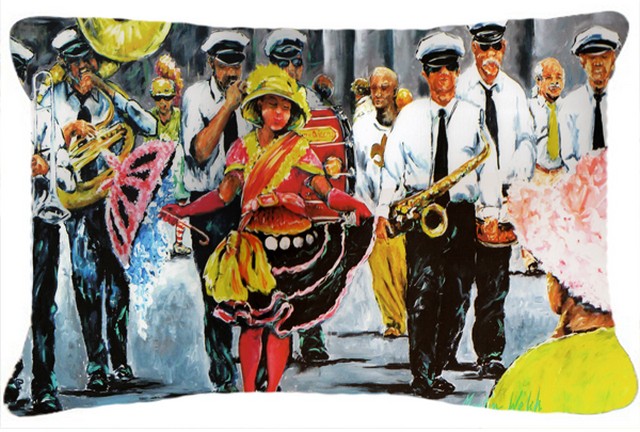 Dancing in the Streets Mardi Gras Fabric Decorative Pillow
