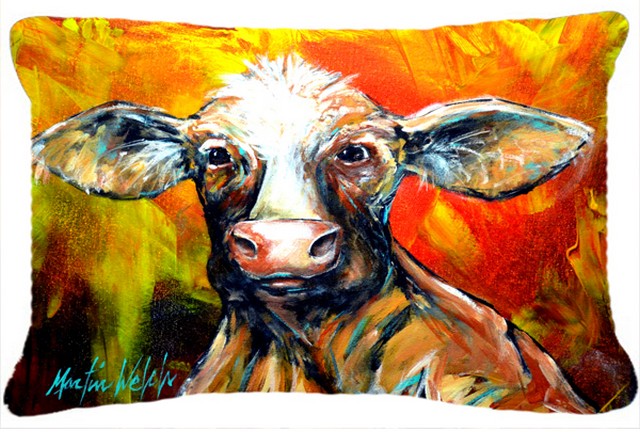 Another Happy Cow Fabric Decorative Pillow