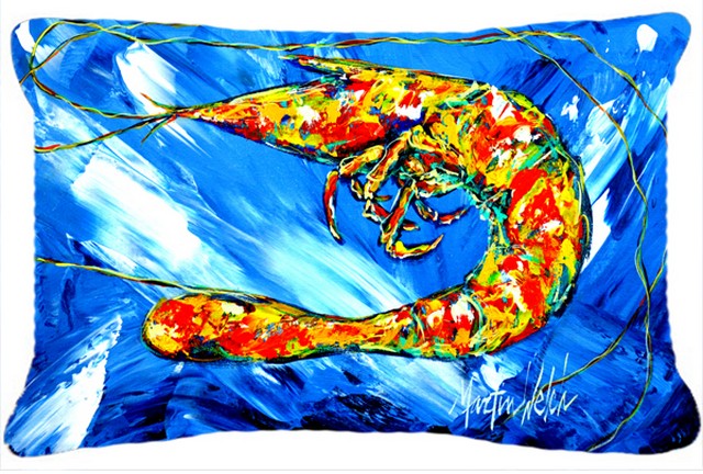 Ice Blue Shrimp Fabric Decorative Pillow