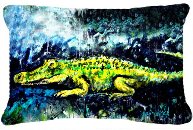 Sneaky Alligator Fabric Decorative Pillow