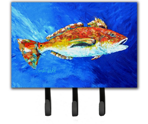 Red Fish White Spin Leash or Key Holder